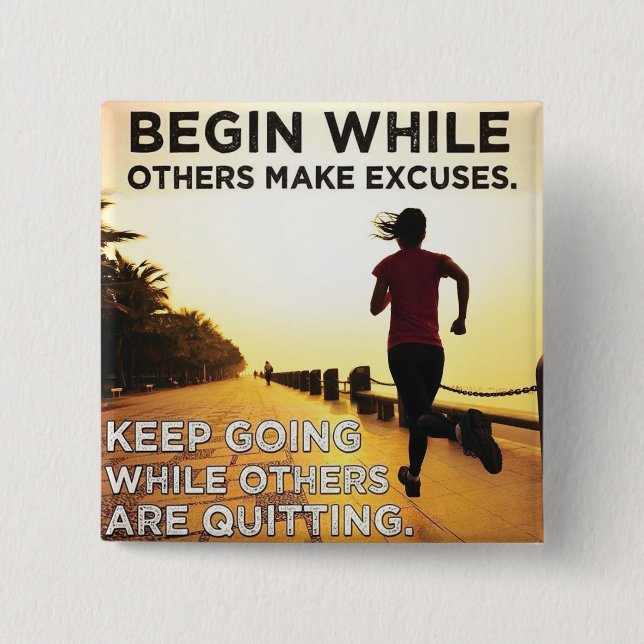 Keep Going - Women's Running Workout Motivational 15 Cm Square Badge (Front)