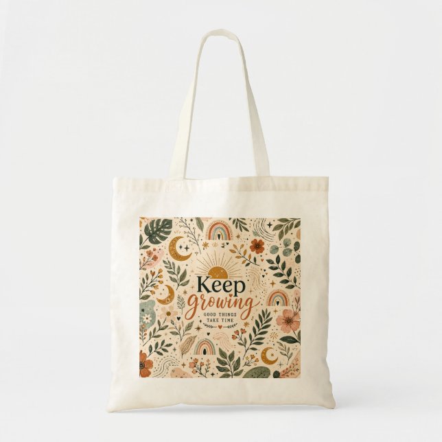 Keep Growing Boho Botanical Crossbody Bag | Floral (Front)