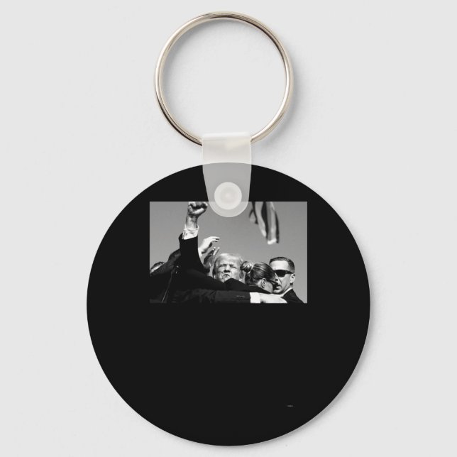 Keep Him Down Bulletproof Trump 2024  Key Ring (Front)