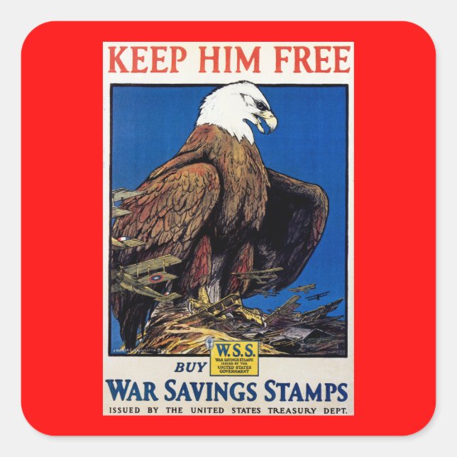 Keep Him Free Square Sticker (Front)