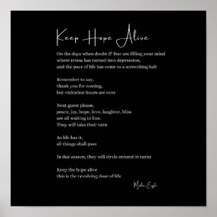 Keep hope alive inspirational poem poetry wall poster
