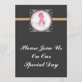 keep hope alive pink ribbon breast cancer invitation