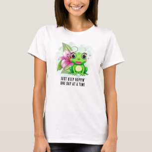 Keep Hoppin' Colourful Frog Adult T-Shirt