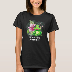 Keep Hoppin' Colourful Frog Adult T-Shirt (Vivid)