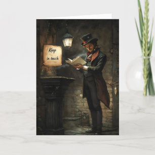 Keep in Touch Man Reading Book Painting Holiday Card