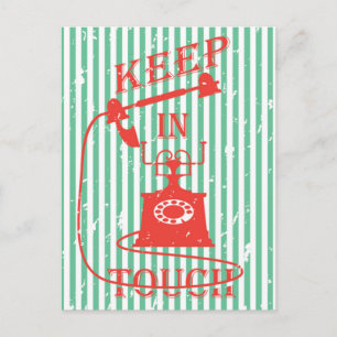Keep in touch quote postcard
