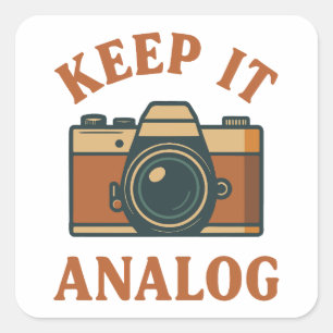 Keep it analog square sticker