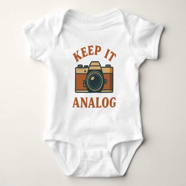 Keep it analogue baby bodysuit (Front)