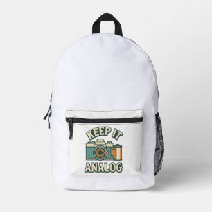 Keep it analogue printed backpack