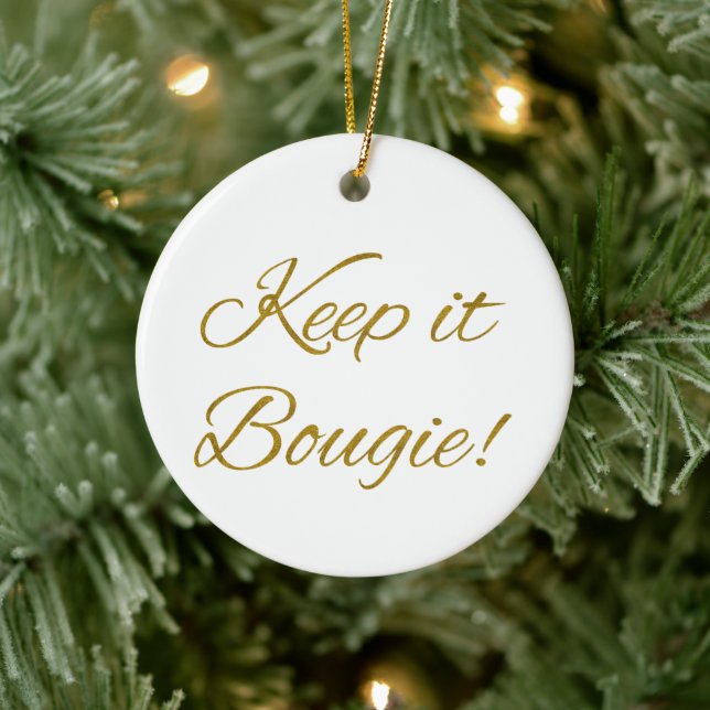 Keep it Bougie Round Ceramic Ornament (Tree)