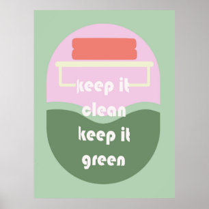 Keep It Clean – Funny Toilet Poster for Bathroom