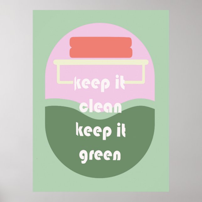 Keep It Clean – Funny Toilet Poster for Bathroom (Front)