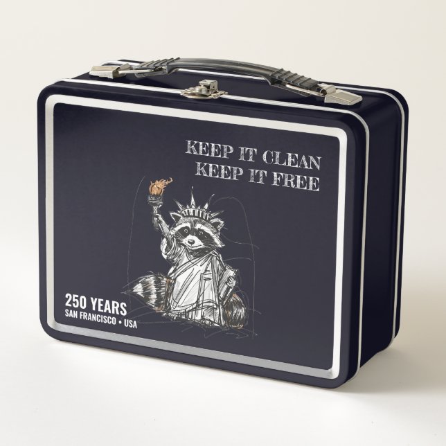 Keep It Clean Keep It Free—250 Years San Francisco Metal Lunch Box (Front)