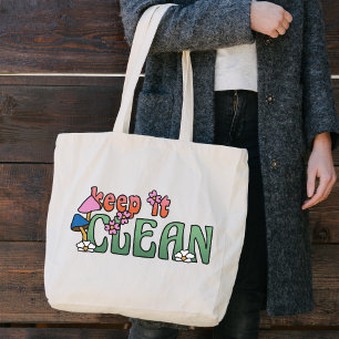 Keep It Clean Minimalist Reusable Large Tote Bag