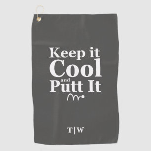 Keep It Cool And Putt It Initials Golf Towel