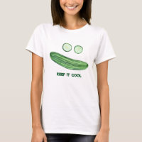 Keep it Cool as a Cucumber Funny Watercolor Face