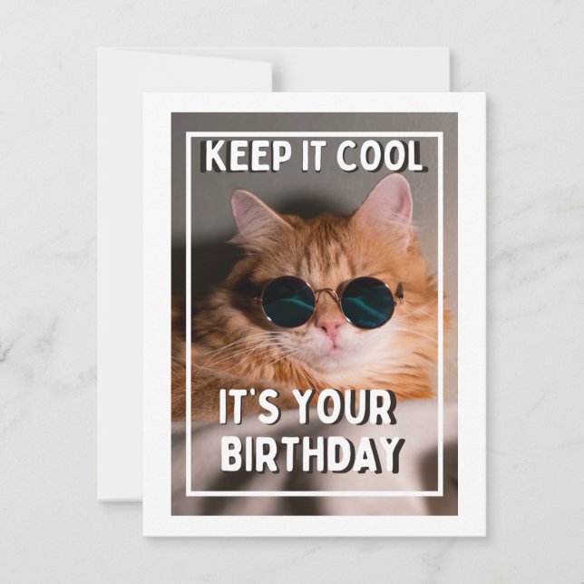 keep it cool its your birthday holiday card (Front)