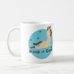 Keep it cool Kawaii funny cat practice yoga poses  Coffee Mug