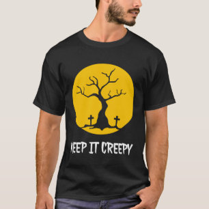 Keep It Creepy Full Moon Cemetery Silhouette Hallo T-Shirt