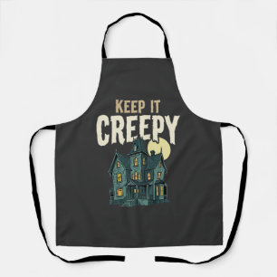 Keep It Creepy Haunted House Halloween Design_1 Apron