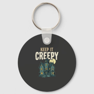 Keep It Creepy Haunted House Halloween Design_1 Key Ring