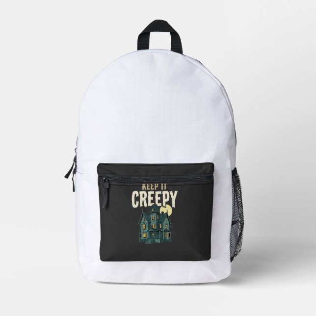 Keep It Creepy Haunted House Halloween Design_1 Printed Backpack (Front)