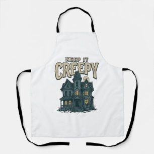 Keep It Creepy Vintage Haunted House Halloween Des Apron