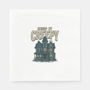Keep It Creepy Vintage Haunted House Halloween Des Napkin