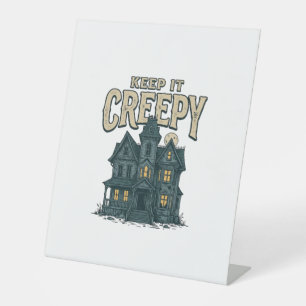 Keep It Creepy Vintage Haunted House Halloween Des Pedestal Sign