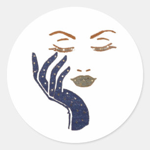 KEEP IT CUTE SERIES - NAVY BLUE CLASSIC ROUND STICKER