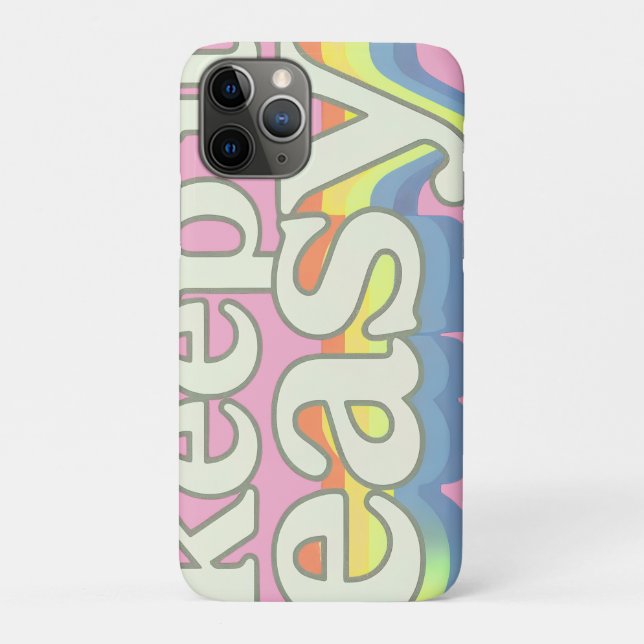 Keep It Easy Retro Pride Typography Design Case-Mate iPhone Case (Back)