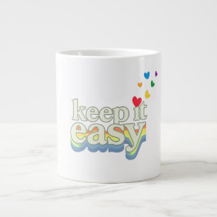 Keep It Easy Retro Pride Typography Design Large Coffee Mug