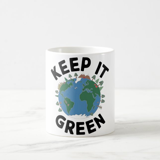 Keep It Green – Nature & Earth Illustration Coffee Mug (Center)