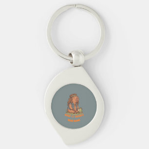 Keep It Groovy Capybara Cute Retro Custom Key Ring