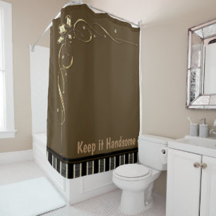 Keep it Handsome Shower Curtain Brown