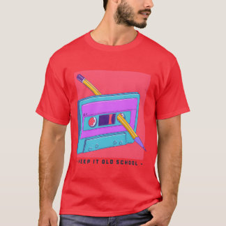 Keep it Old School Cassetteape and Pencil T-Shirt