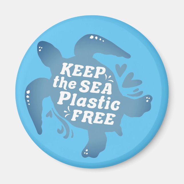 Keep It Plastic Free Sea Turtle  Magnet (Front)