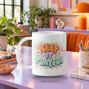 Keep It Playful Bubble Lettering Mug