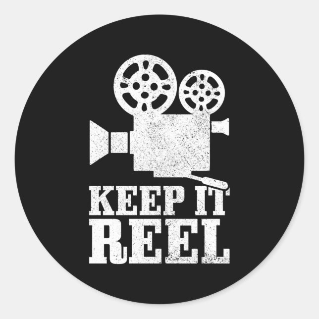 Keep It Reel Movie Director Film Camera Filmmaker Classic Round Sticker (Front)