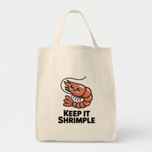 Keep It Shrimple Kawaii Shrimp Tote Bag