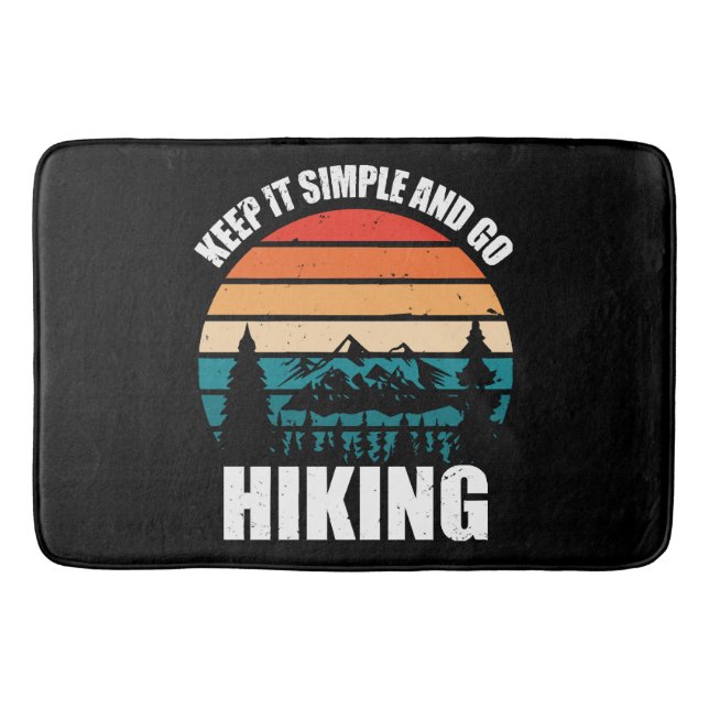 Keep It Simple And Go Hiking Bath Mat (Front)
