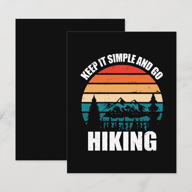 Keep It Simple And Go Hiking RSVP Card (Front/Back)