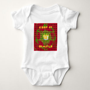 Keep It Simple: Bold Golden Red Woven Floral print Baby Bodysuit