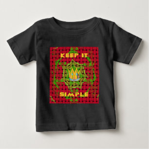 Keep It Simple: Bold Golden Red Woven Floral print Baby T-Shirt