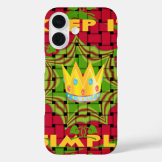 Keep It Simple: Bold Golden Red Woven Floral print iPhone 16 Case