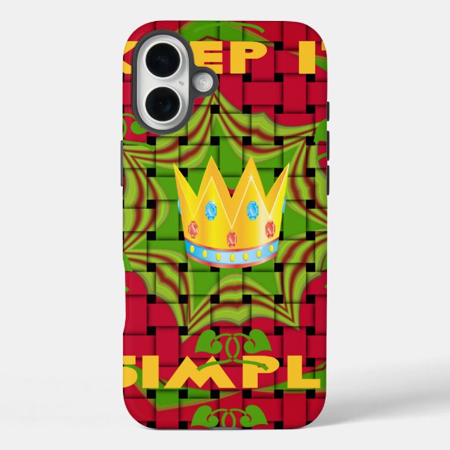 Keep It Simple: Bold Golden Red Woven Floral print Case-Mate iPhone Case (Back)