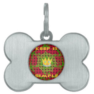 Keep It Simple: Bold Golden Red Woven Floral print Pet Tag