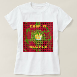 Keep It Simple: Bold Golden Red Woven Floral print T-Shirt