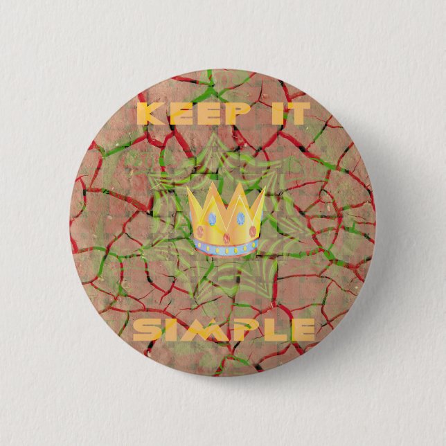 Keep It Simple: Cracked Earth Royal Clarity Art 6 Cm Round Badge (Front)