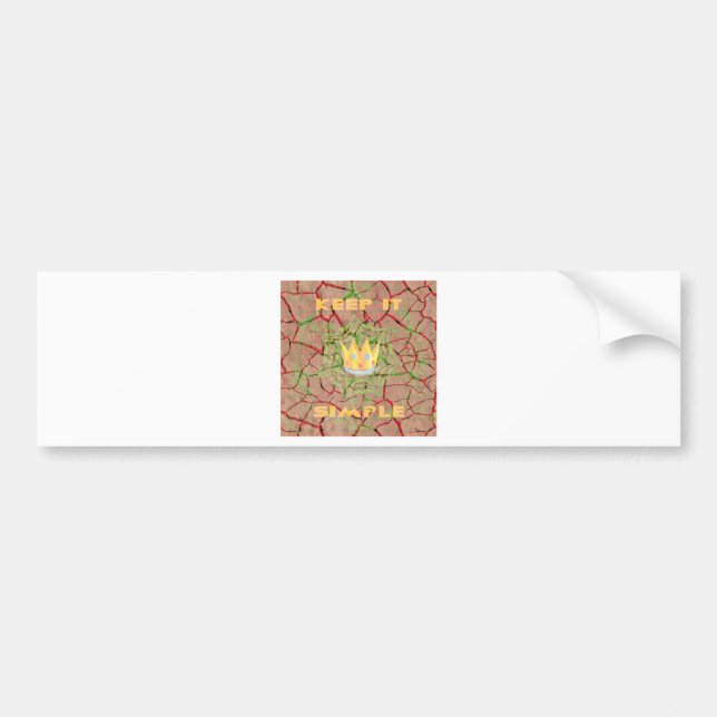 Keep It Simple: Cracked Earth Royal Clarity Art Bumper Sticker (Front)